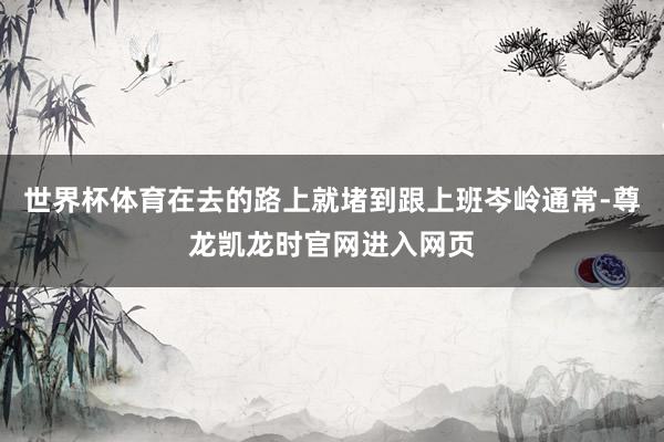 世界杯体育在去的路上就堵到跟上班岑岭通常-尊龙凯龙时官网进入网页