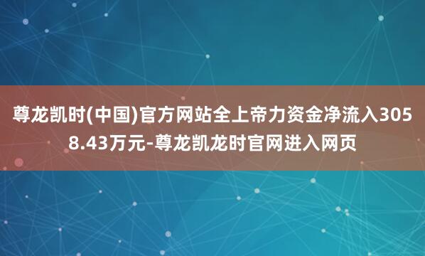 尊龙凯时(中国)官方网站全上帝力资金净流入3058.43万元-尊龙凯龙时官网进入网页