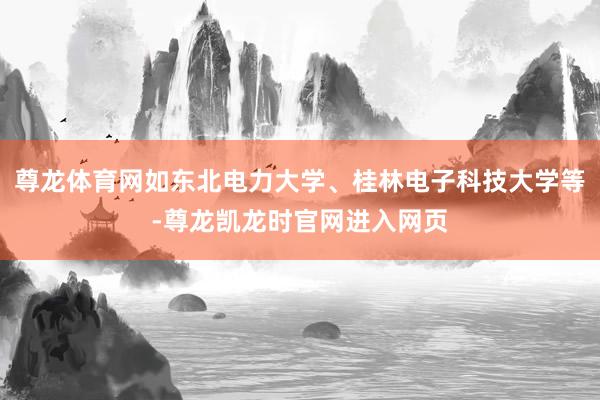 尊龙体育网如东北电力大学、桂林电子科技大学等-尊龙凯龙时官网进入网页